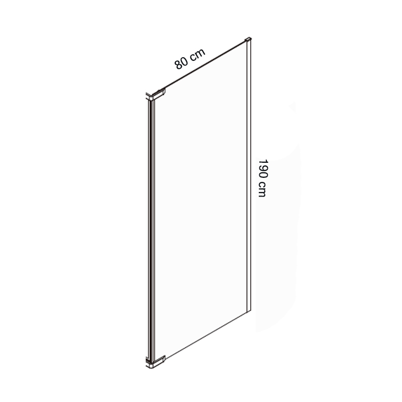Cabina de dus Mediterraneo, Catania 100x80, cu usa batanta si perete lateral fix